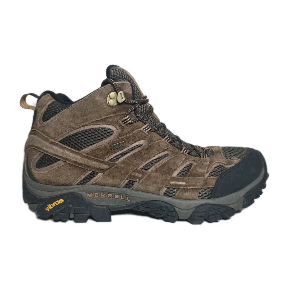 Merrell Mens Size 14 Earth Moab Mid Waterproof Hiking Boots Men's 14 Excellent